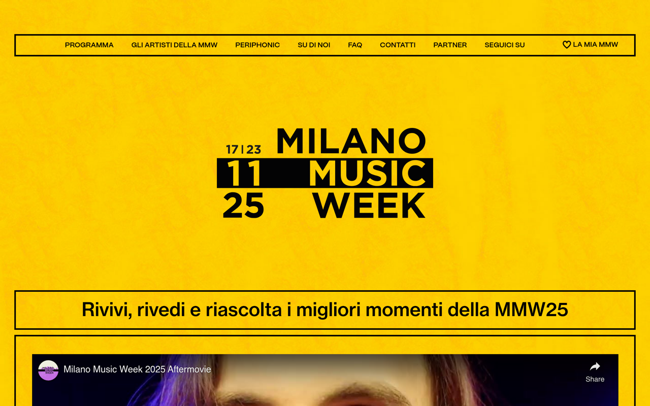 Screenshot di Milano Music Week